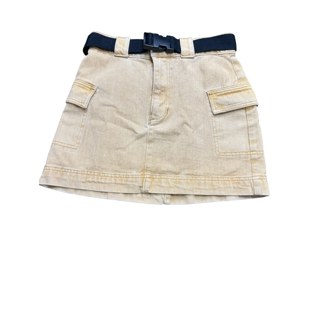 PacSun Tan Mini Skirt with Black Belt Size 27